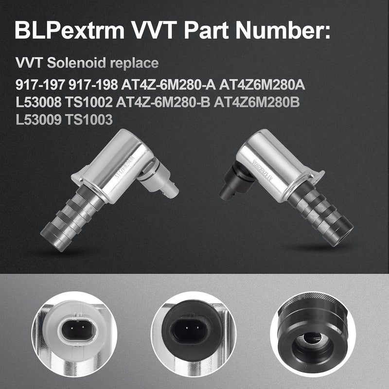 BLPextrm Variable Valve Timing VVT Solenoid Fits for Ford F150 Explorer Taurus Transit Flex Edge Lobo, for Lincoln MKT MKX MKS Navigator 3.3 3.5 3.7L - Camshaft Actuator Solenoid Replace 917-197 917-198 4PCS - Image 5